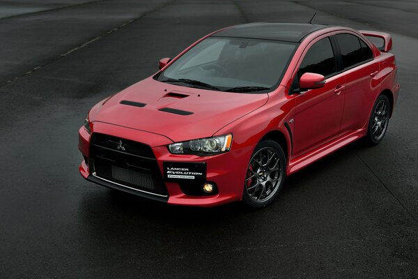 Mitsubishi evolution x lancer red