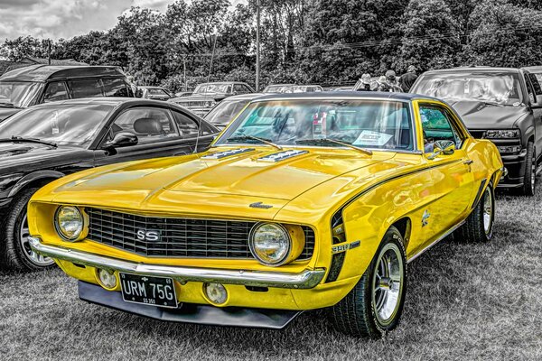 Chevrolet Camaro 1969 żółty muscle car