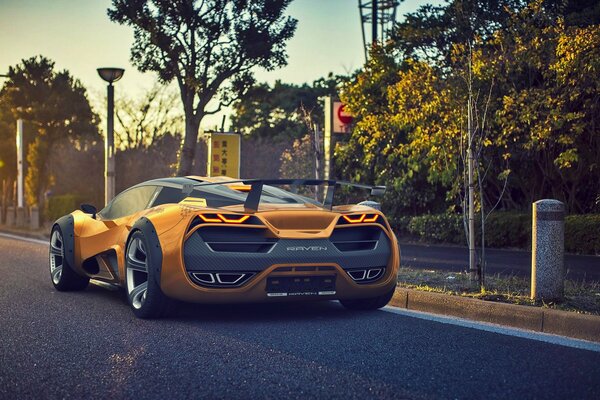 Lada Raven 2015 yellow Sports Super car