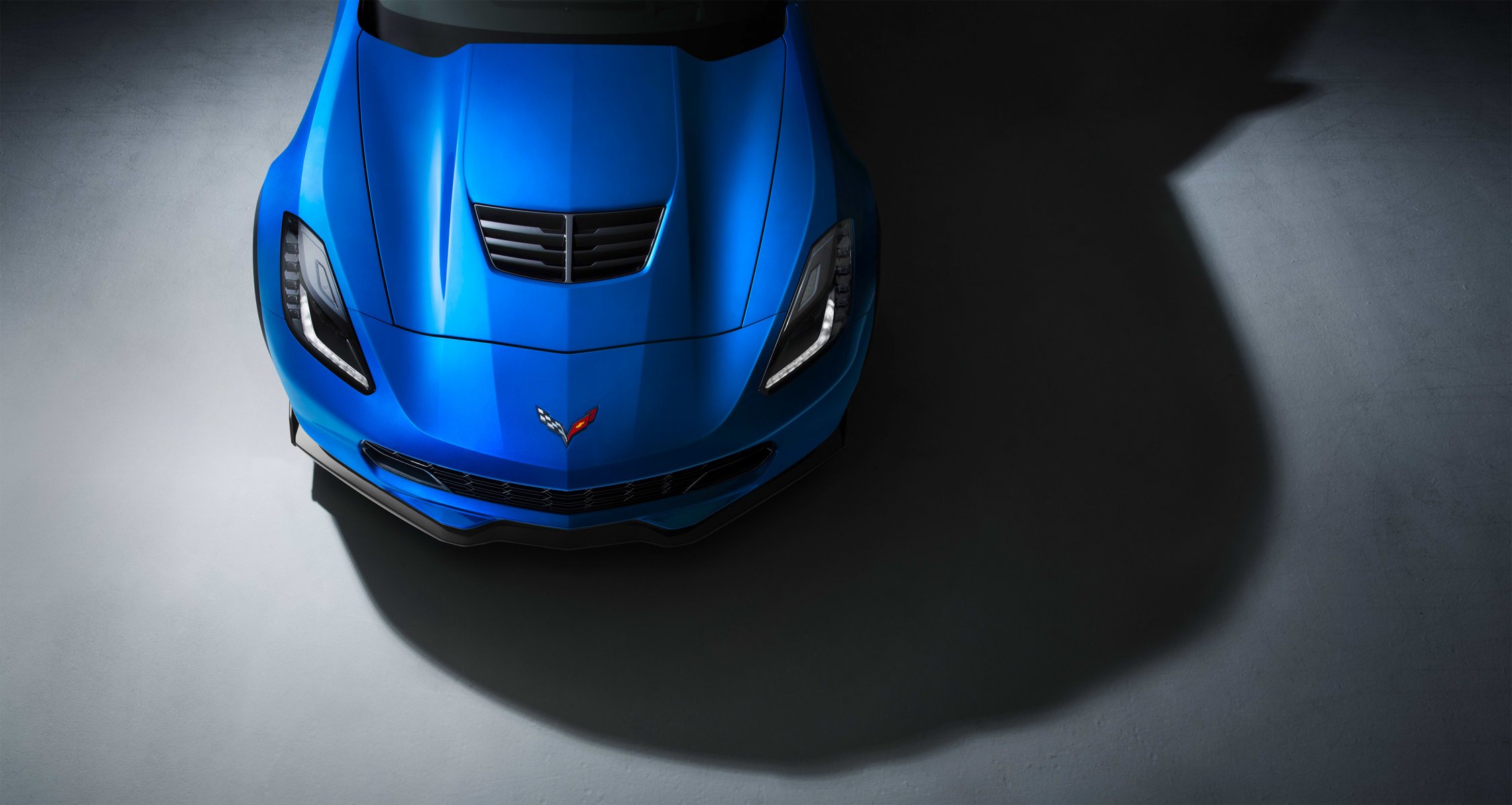 chevrolet corvette z06 azul color frente luz estudio músculo coche