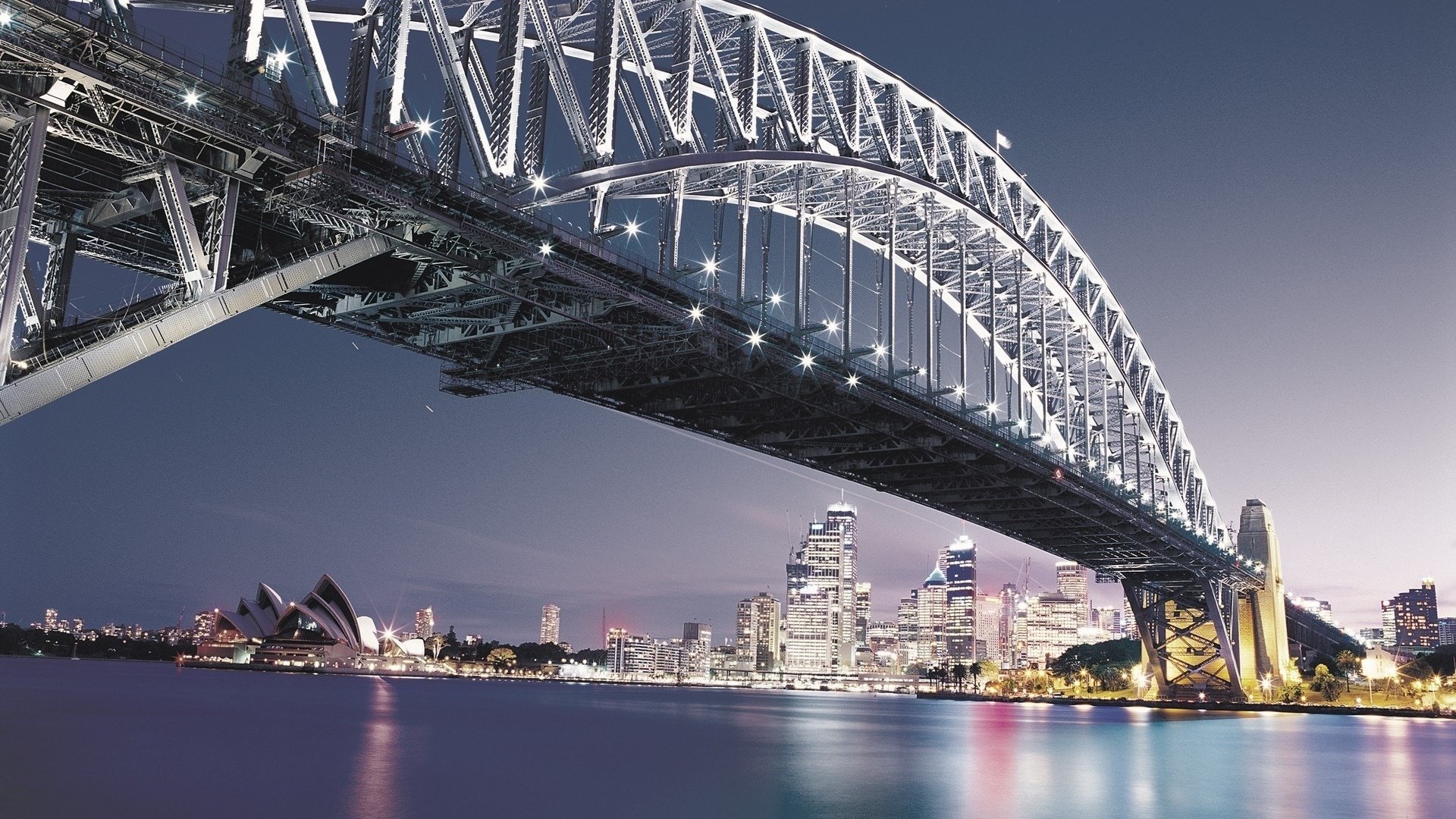 sydney ponte australia fiume acqua edifici città cielo notturno notte luci della città ponti