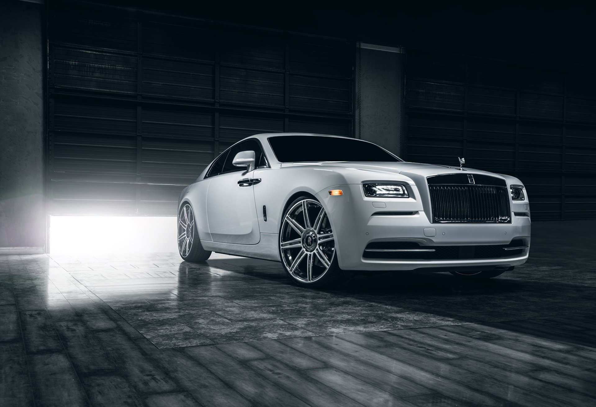 rolls-royce fantasma vellano ruedas blanco coche premium clase frente