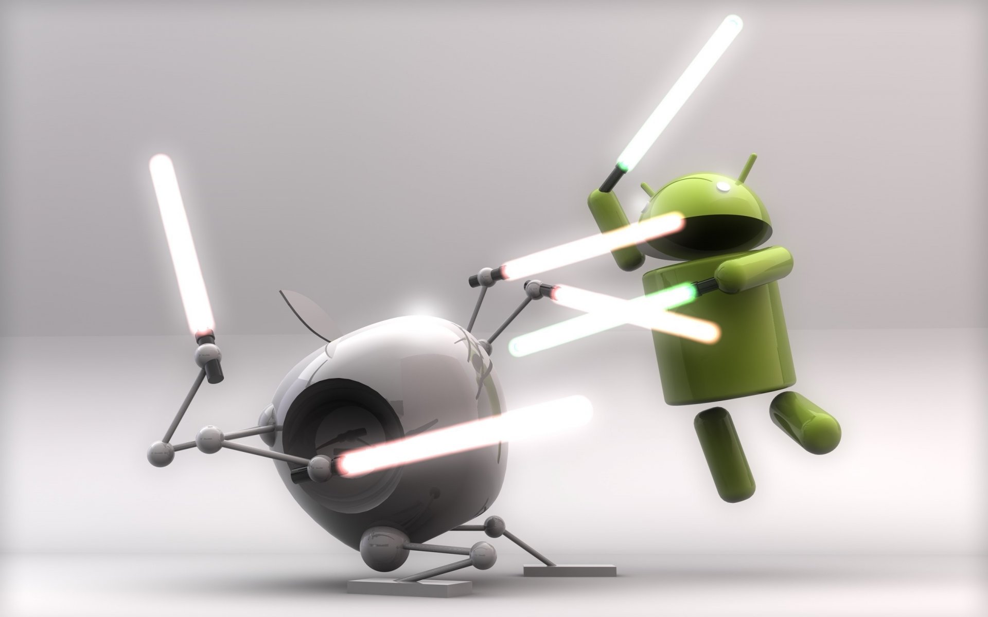 android apple walka miecze serce robot