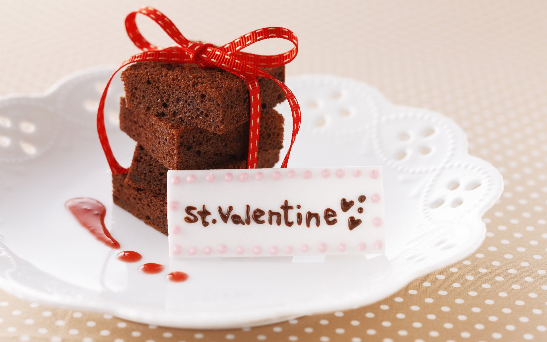 yummy san valentino torta fette imballaggio piattino cartolina gioia