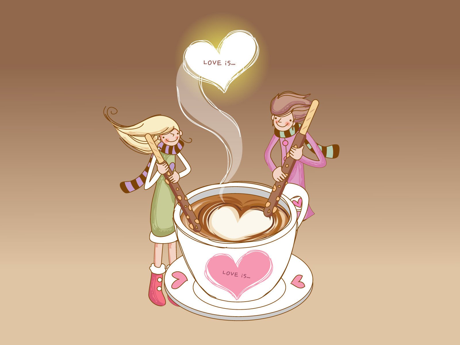 amor sentimiento maravilloso bufandas pareja café palos corazones amor es romance ternura sentimientos fragancia frío invierno dibujos anime