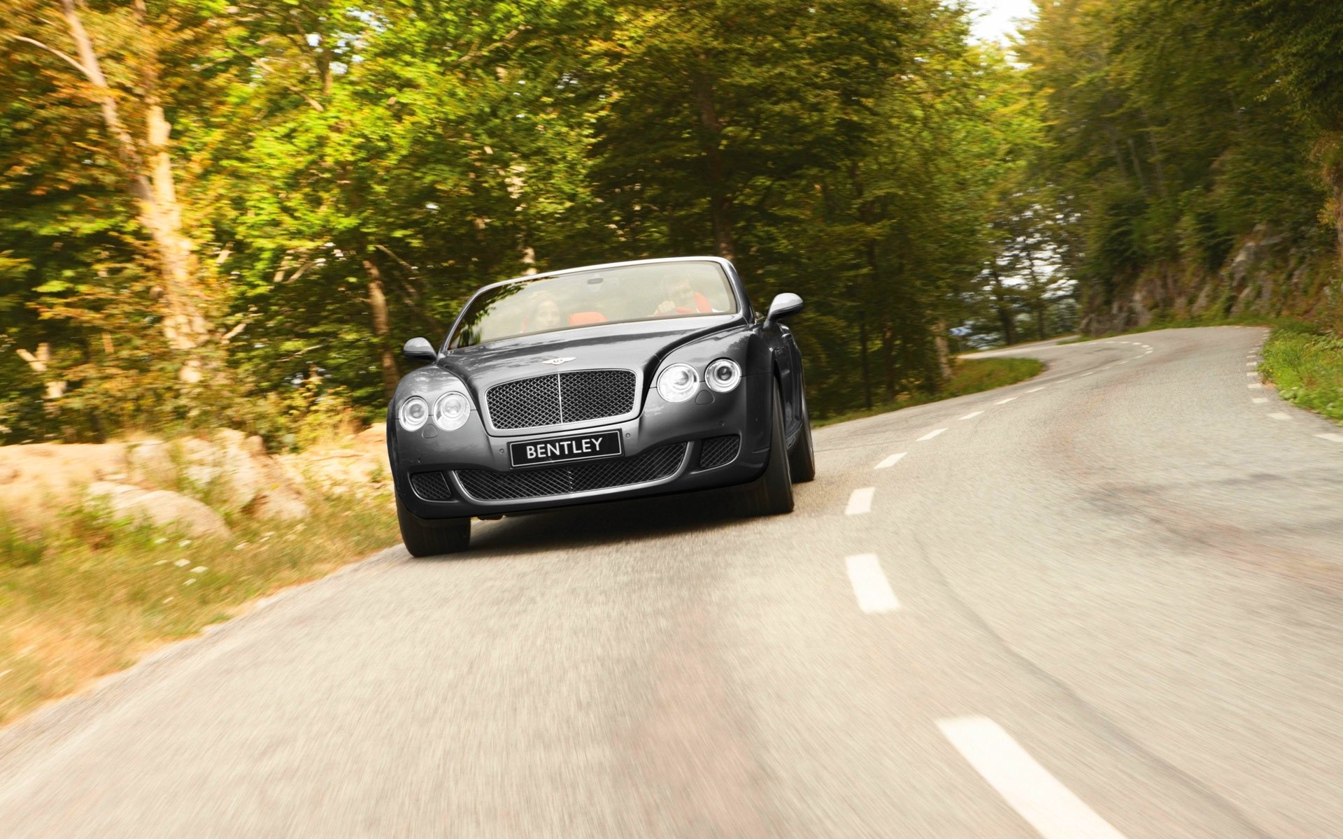 bentley continental gtc frente coche carretera bentley gris