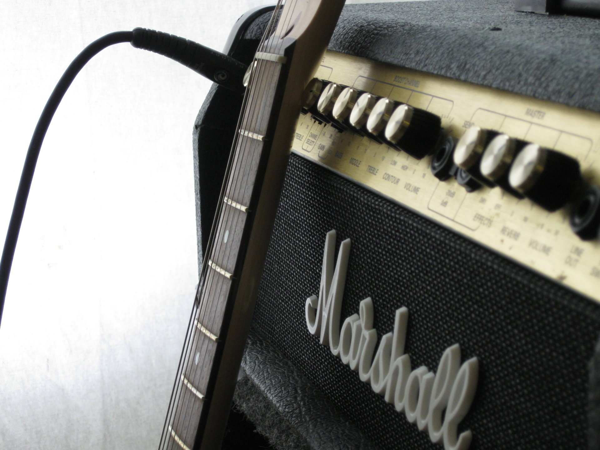 guitarra potenciador macro foto marshall instrumentos musicales