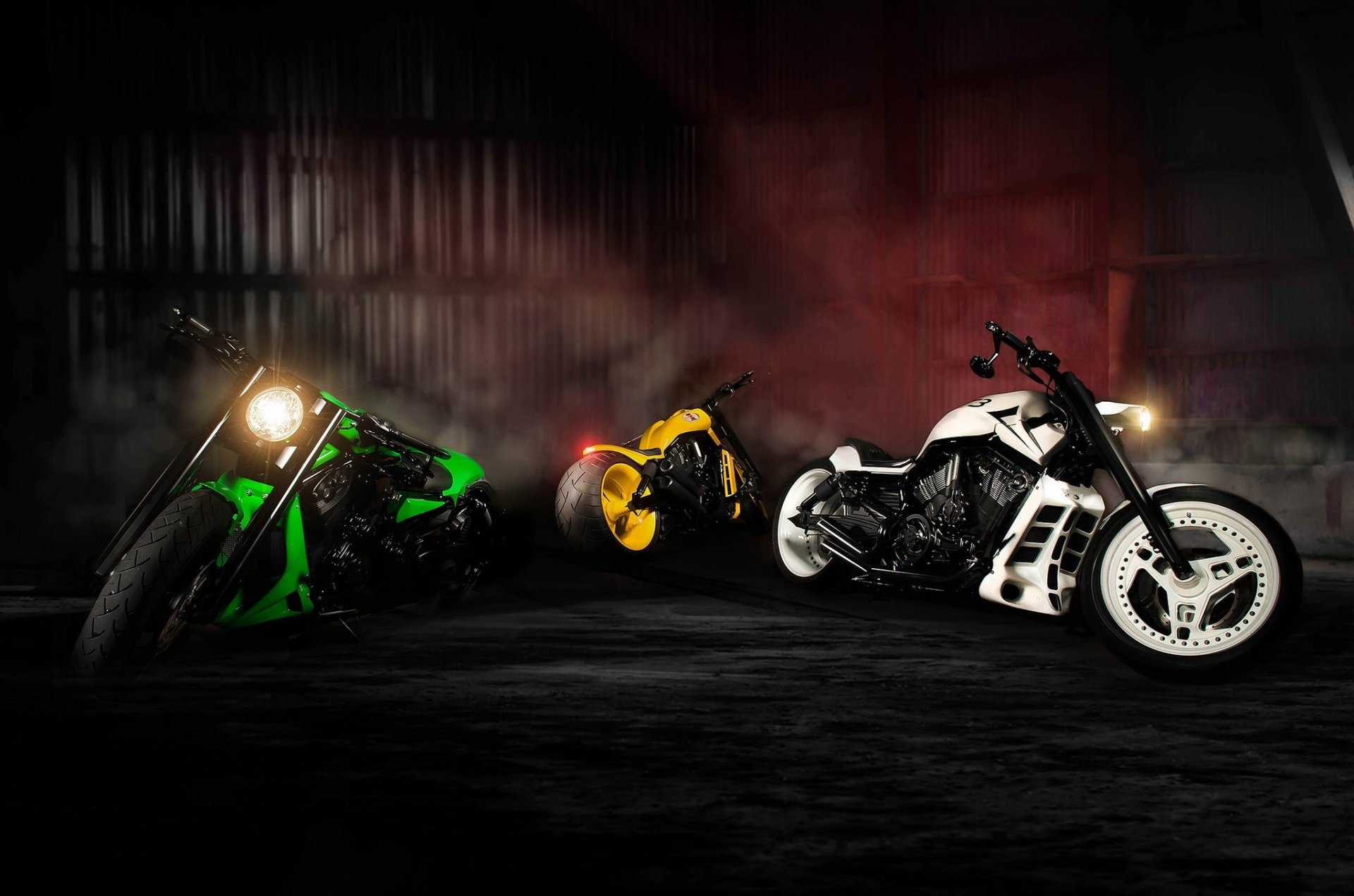 nlc motorcycles green yellow white sport bike