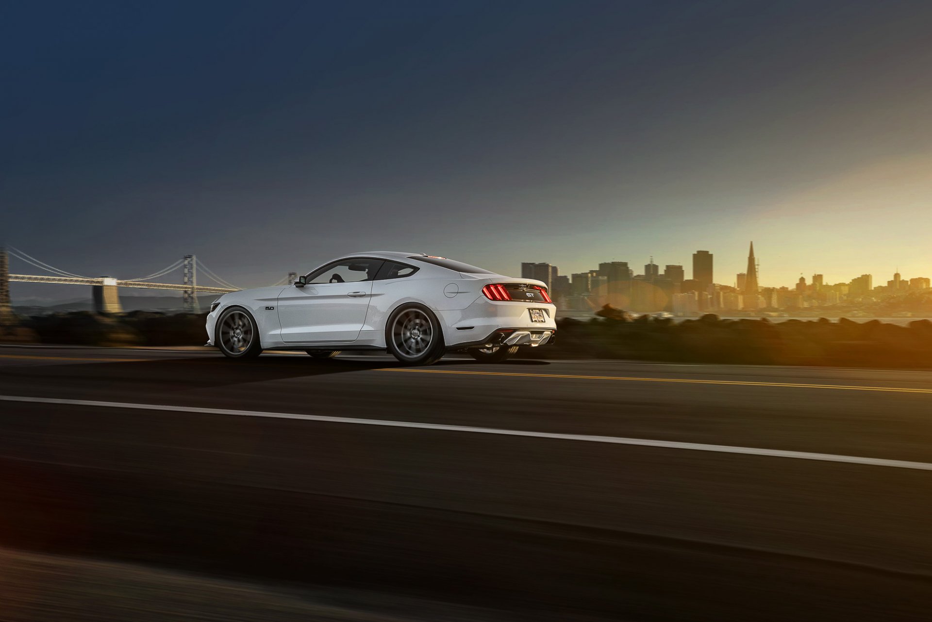 ford mustang 2015 blanc vossen roues arrière muscle voiture