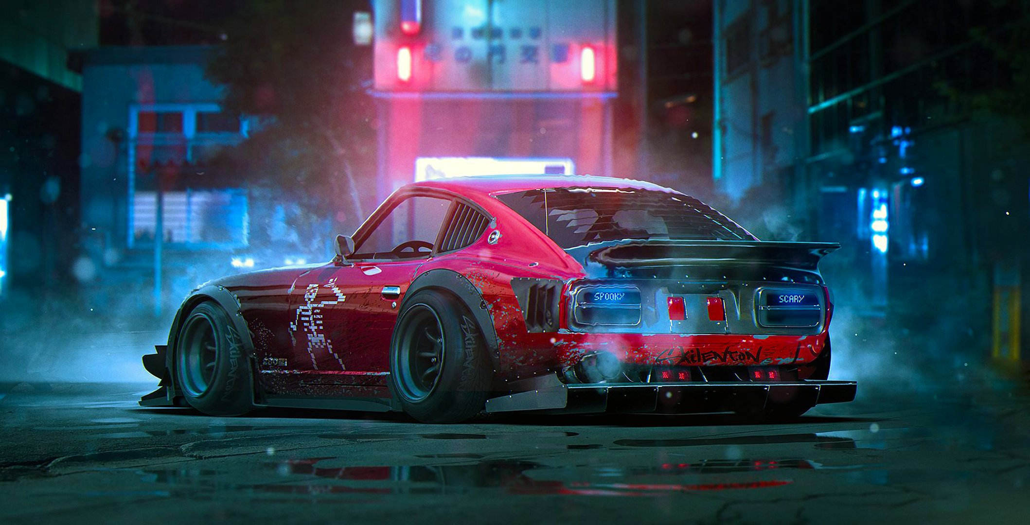 dutsun 280z esqueleto rojo futuro tuning por khyzyl salem