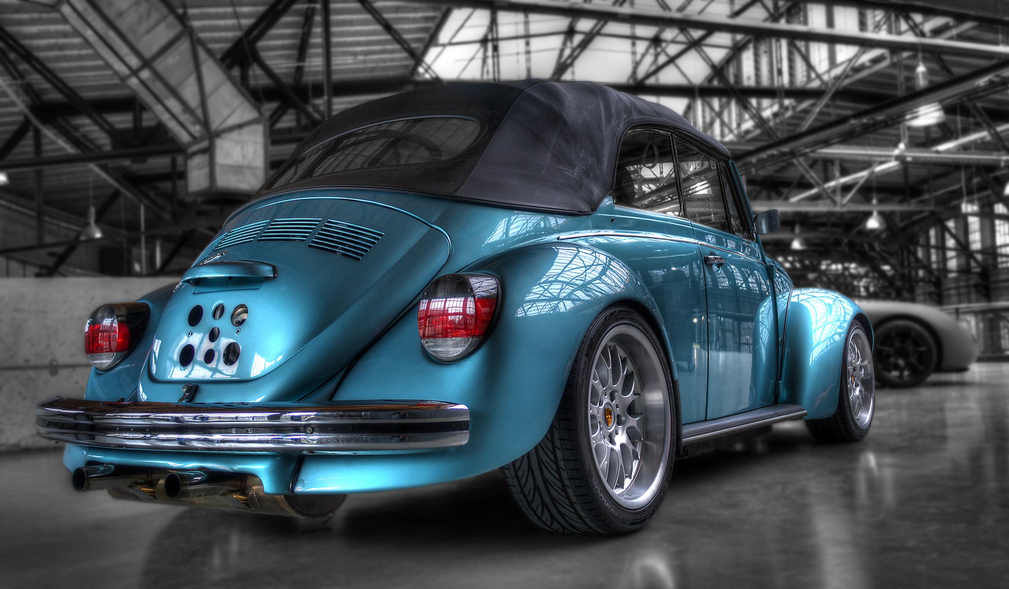 hdr voikswagen moc beetle niebieski cyan