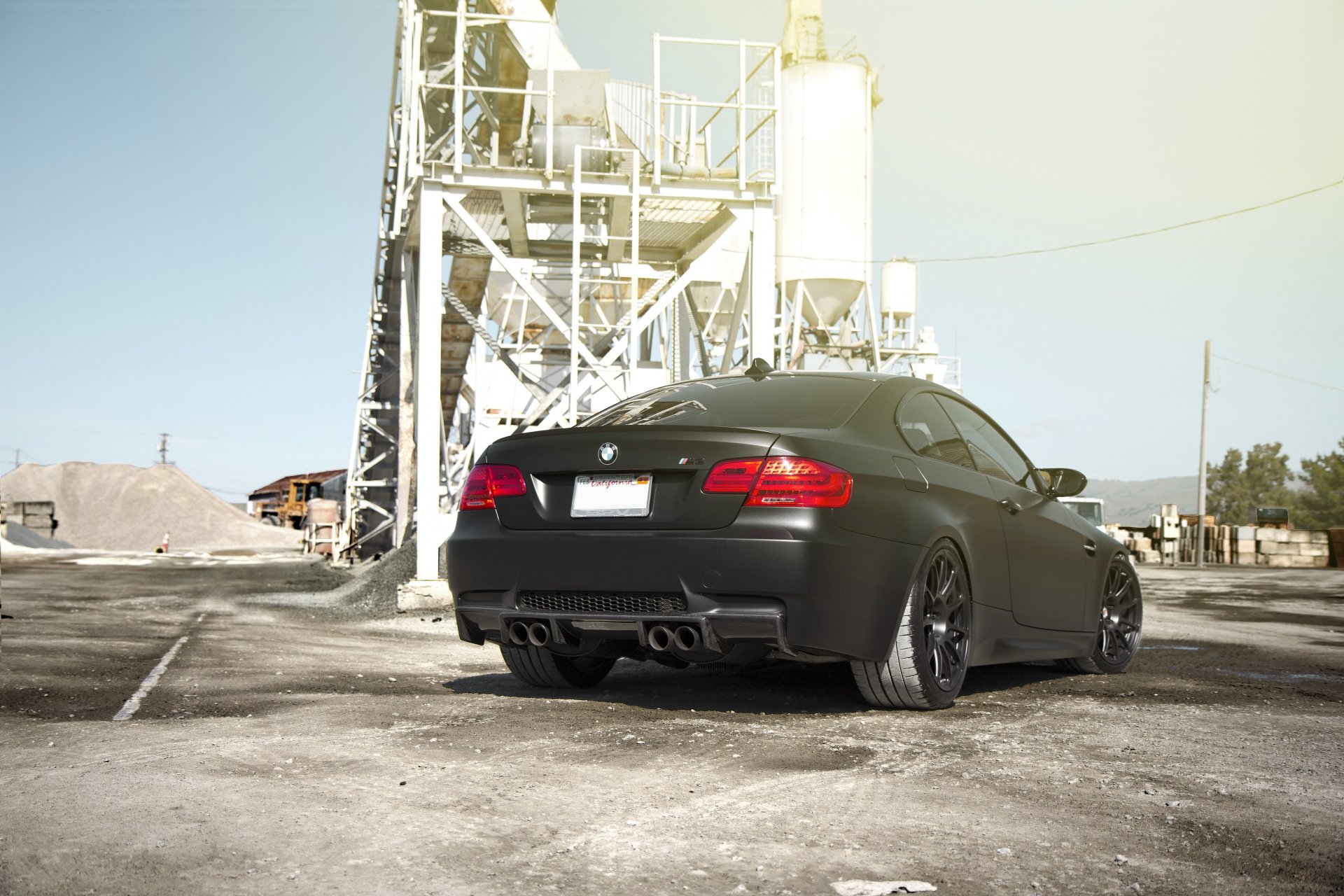 bmw m3 e92 matte black bmw matte black rear sky