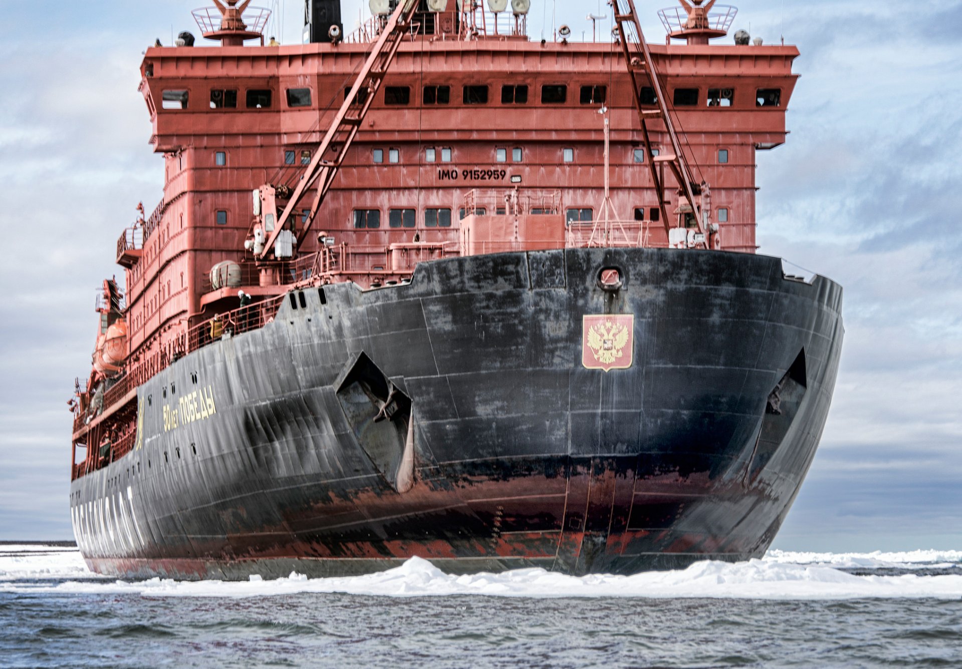 50 years of victory icebreaker sea sky