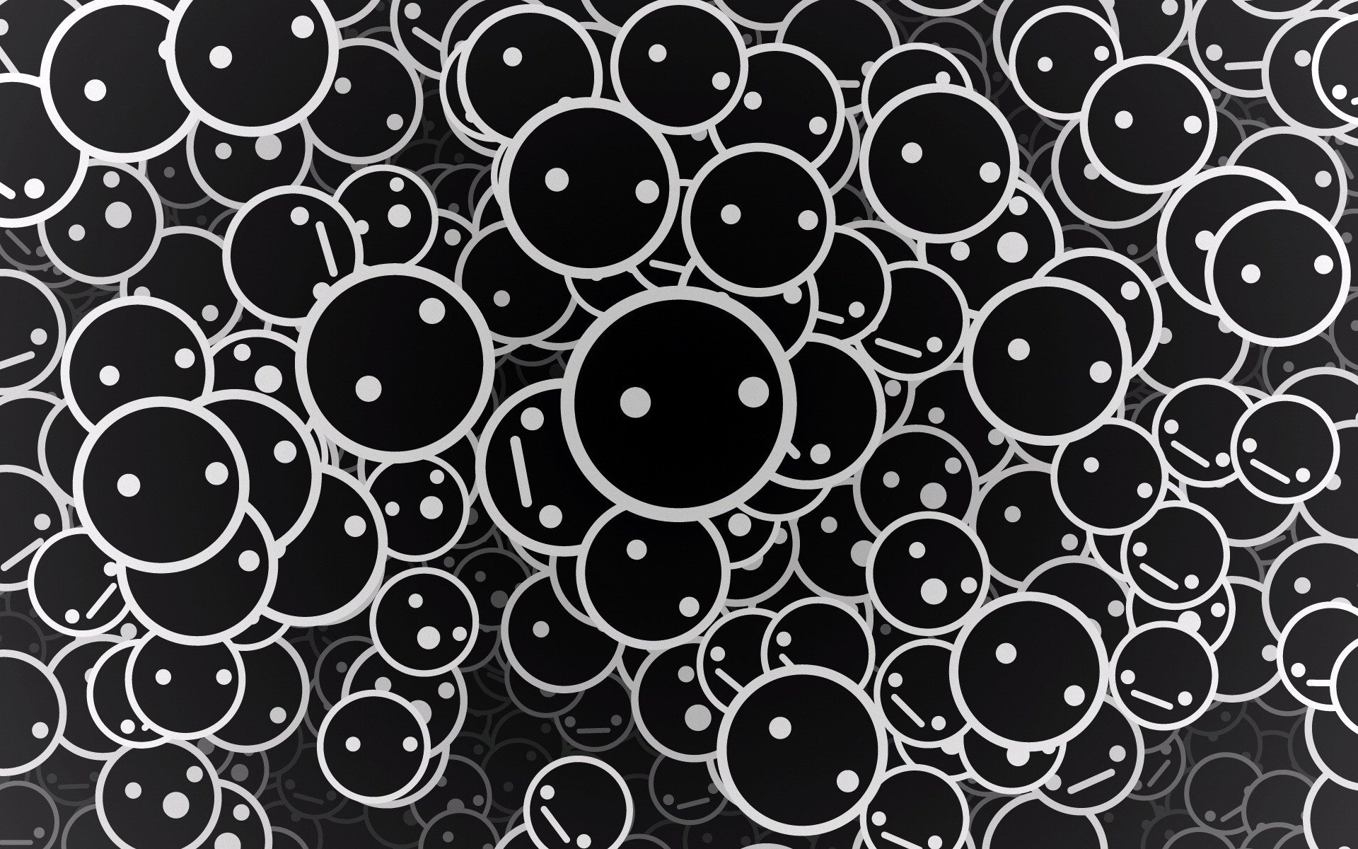 smileys cercles fond noir texture noir et blanc