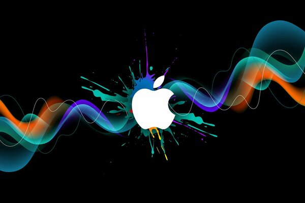 Logotipo de Apple con las goteras y el espray de pintura