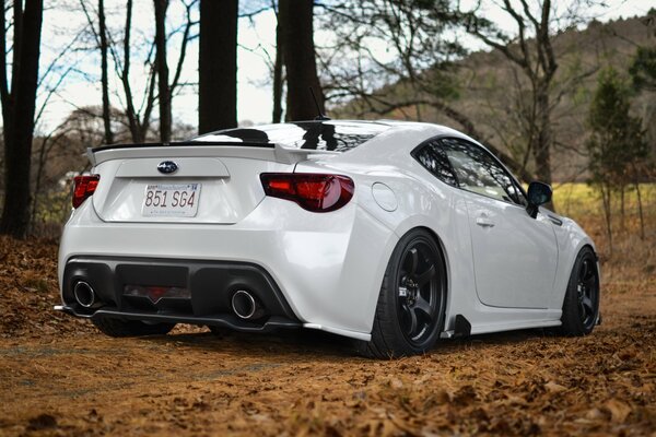 White subaru sports car