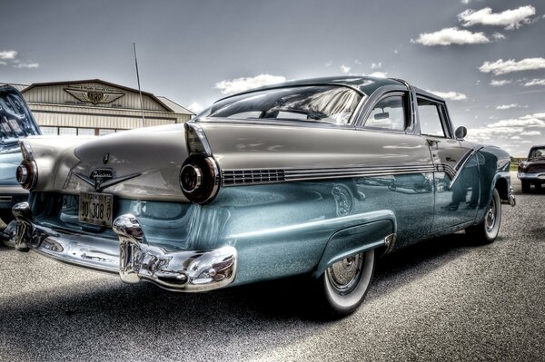 Beautiful silver retro Ford