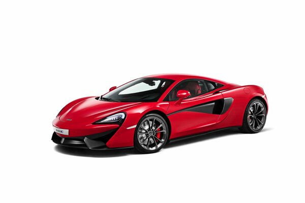 Rotes Auto McLaren Coupé auf weißem Hintergrund