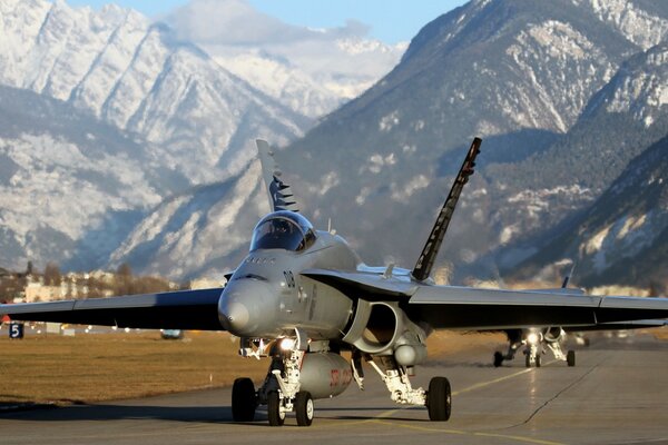 A plane on a mountain runway