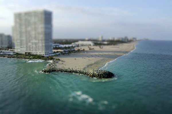 Tall building on the seashore