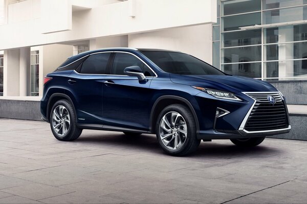 Image du bleu 2015, lexus, rx 450h debout près du bâtiment