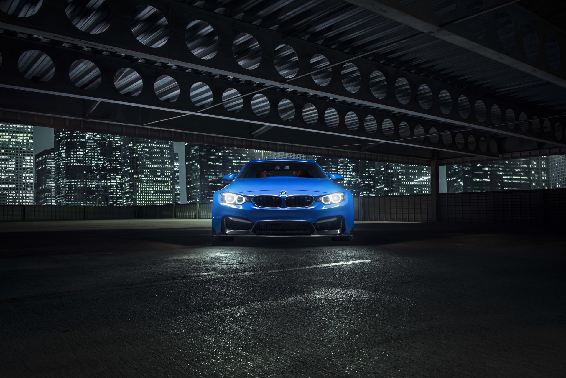 bmw gtrs4 vorsteiner widebody sesión de fotos azul nigth ciudad frente