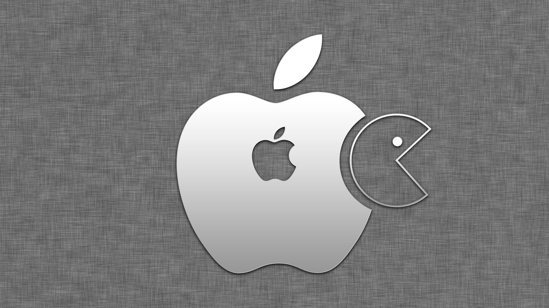 apple pacman manzana corazón círculo emblemas logotipos blanco negro