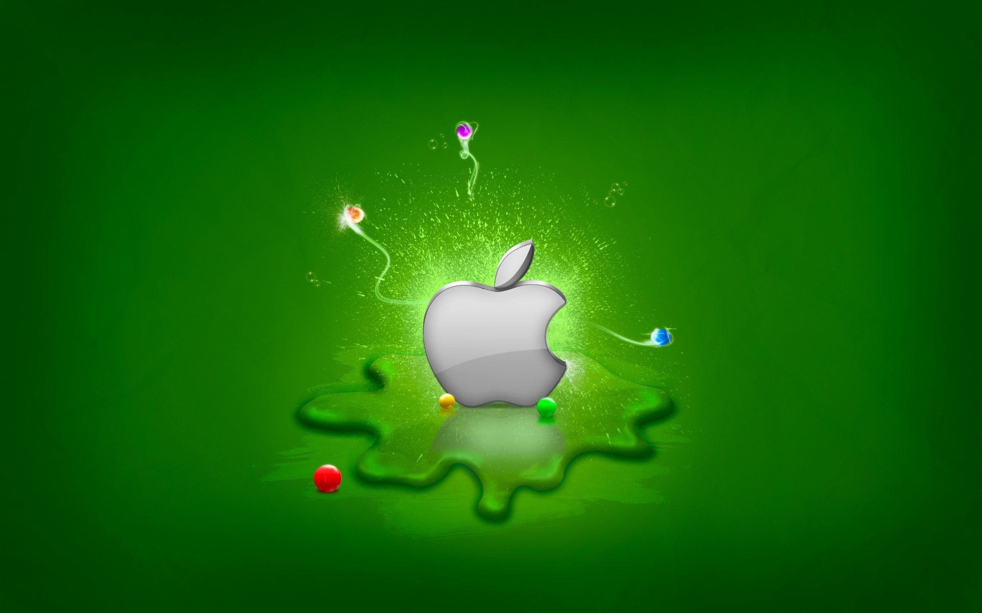 apple splash grüns kreise herz embleme logos