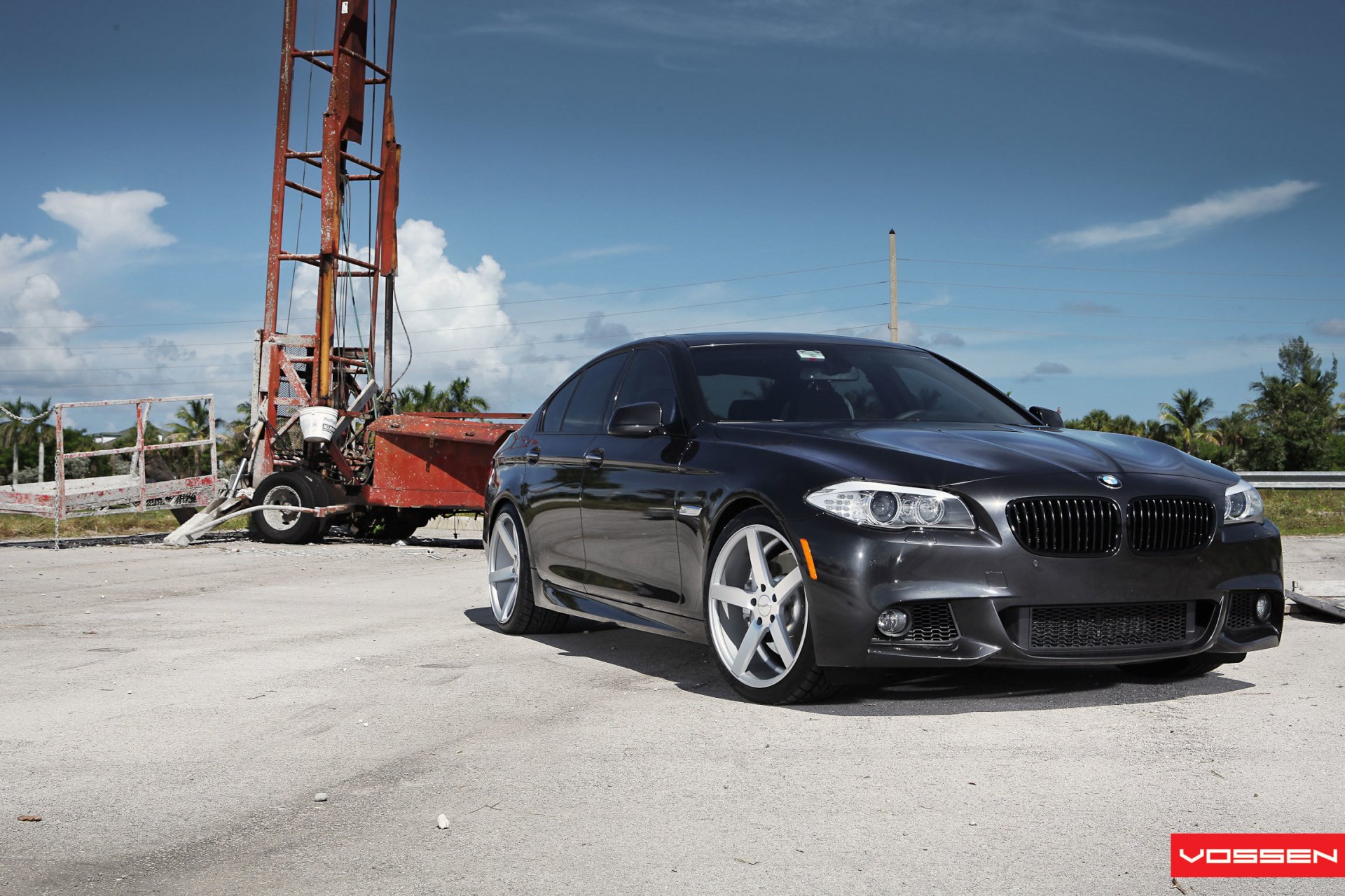 bmw f10 5 series black vossen