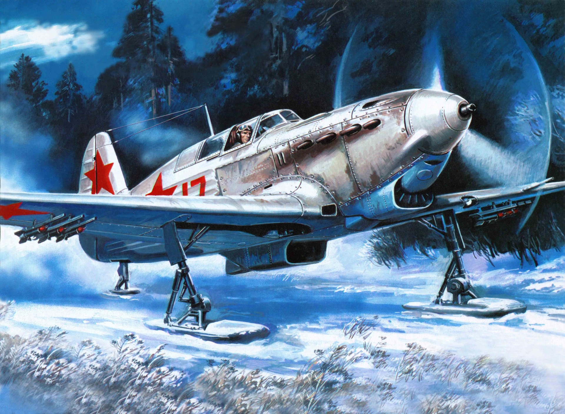 aereo da combattimento monomotore yak-7 sovietico