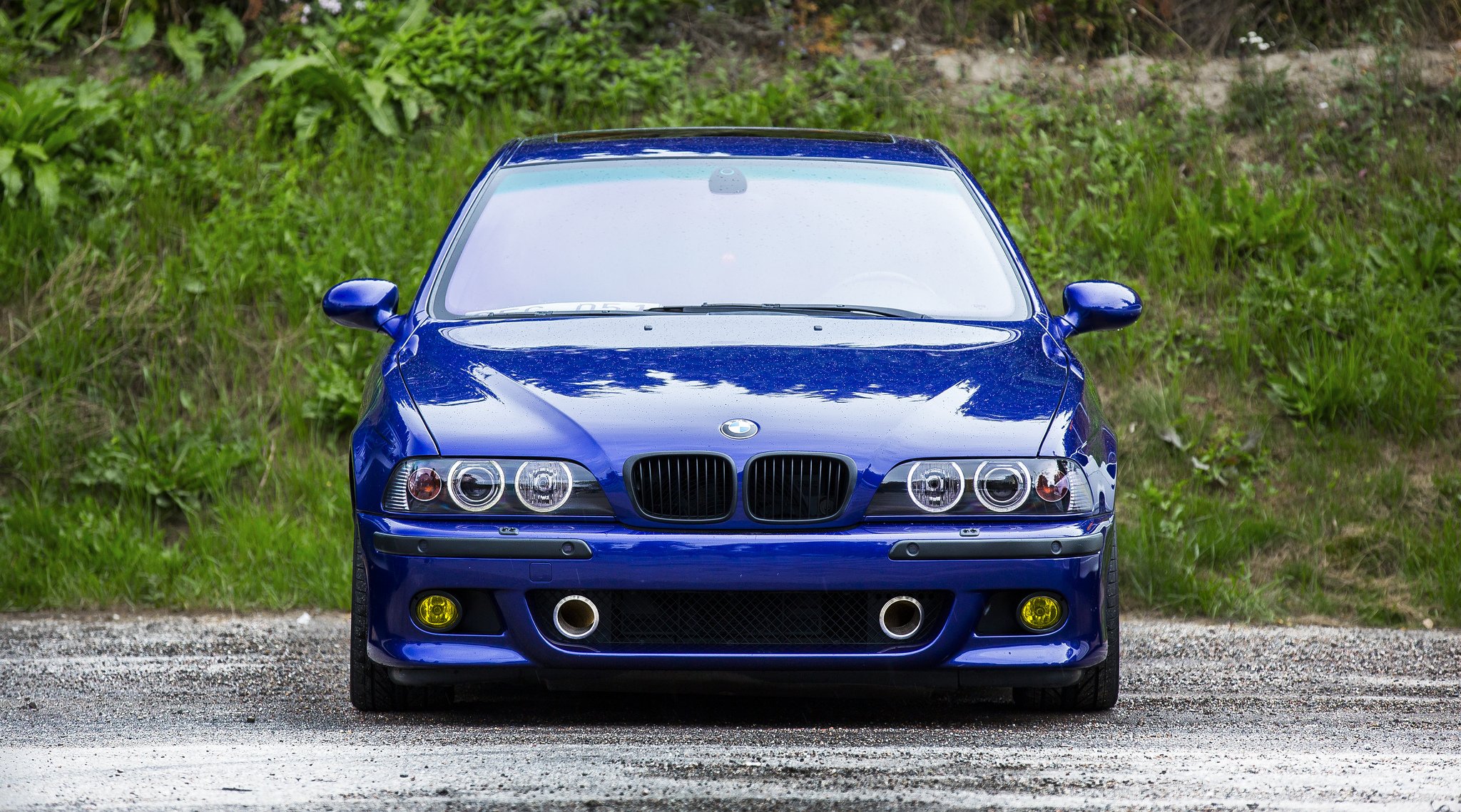 bmw m5 e39 blau bmw front reflexion