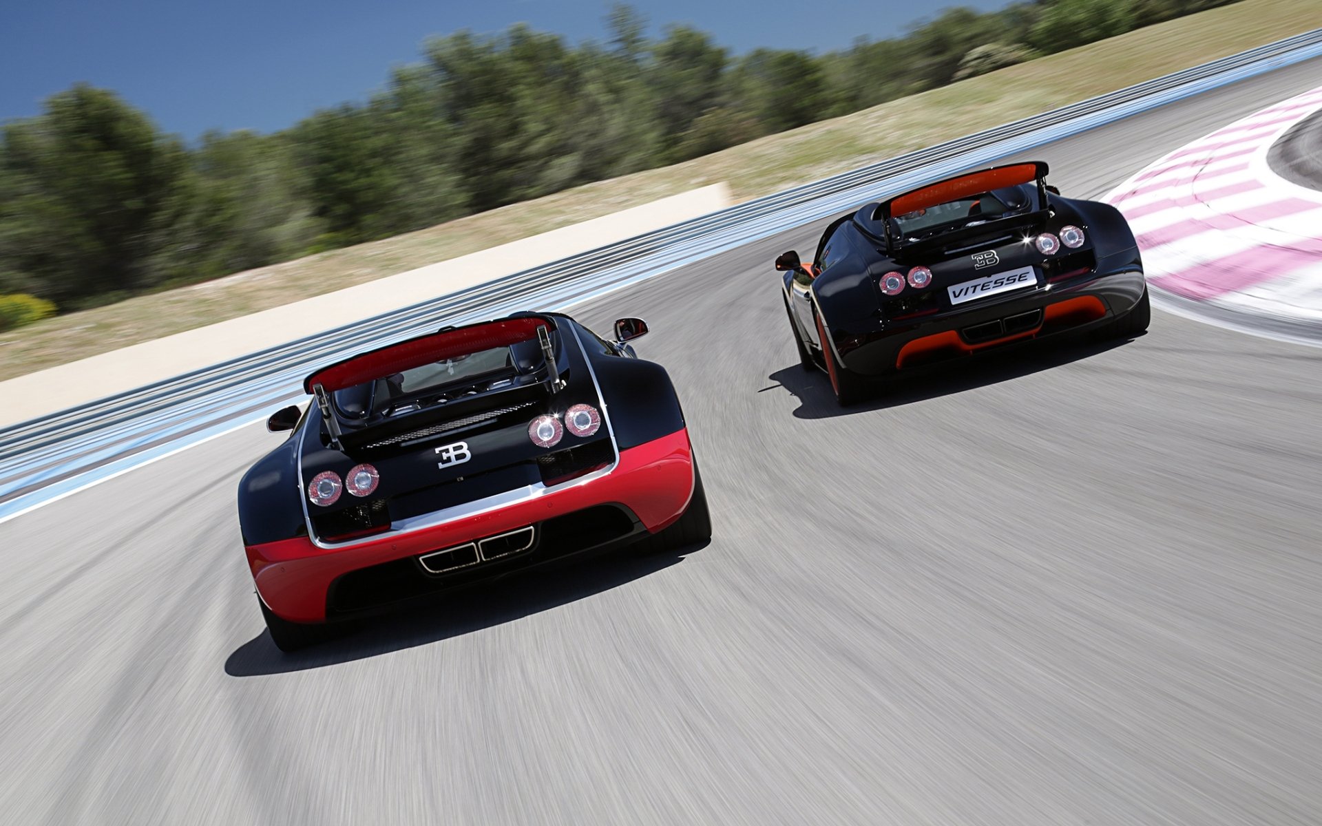 bugatti veyron grand sport roadster vitesse and wrc edition bugatti veyron supercar race track rear view