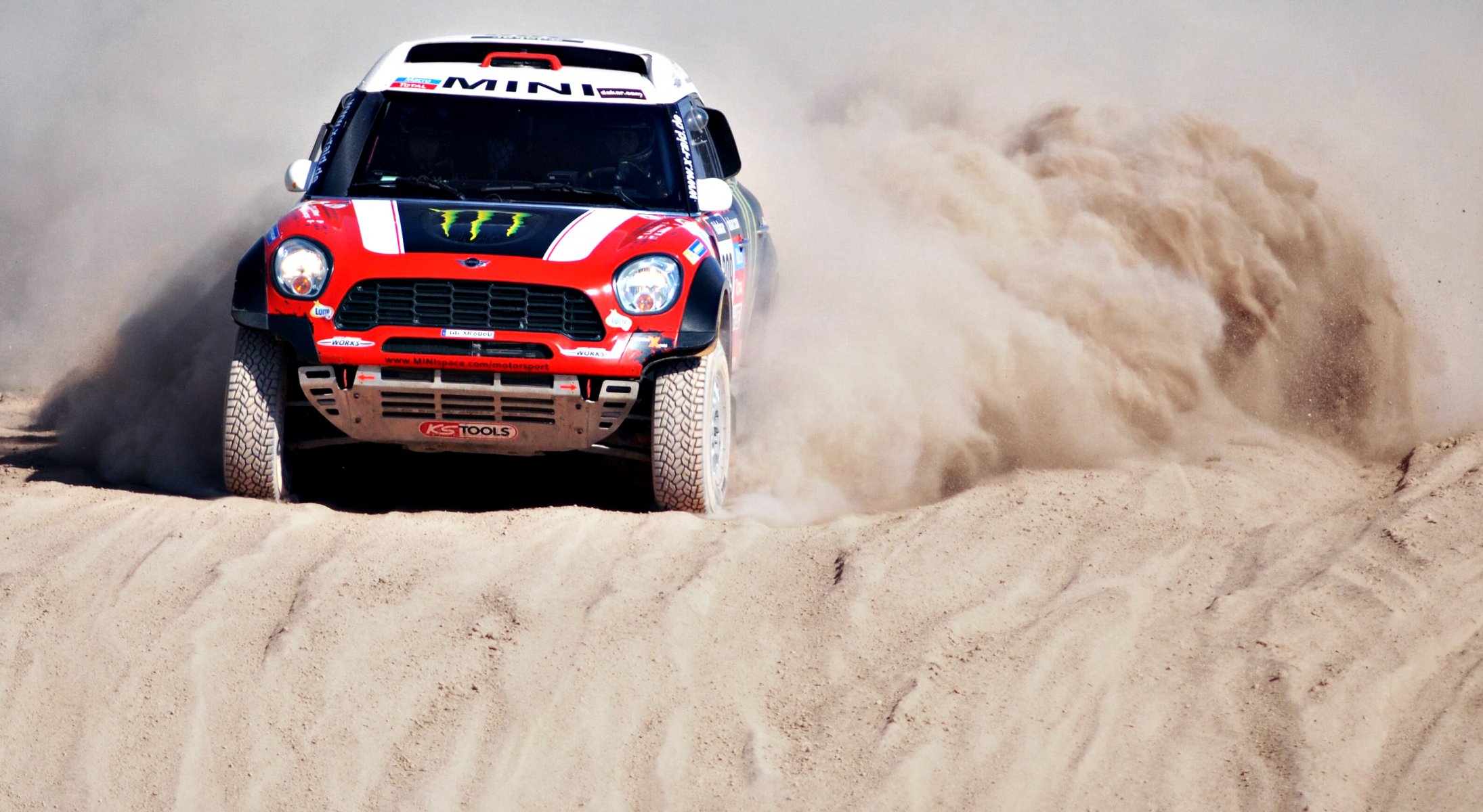 mini mini cooper mini dakar x-raid rally side view suv dune sand 2014 race sport front red headlight