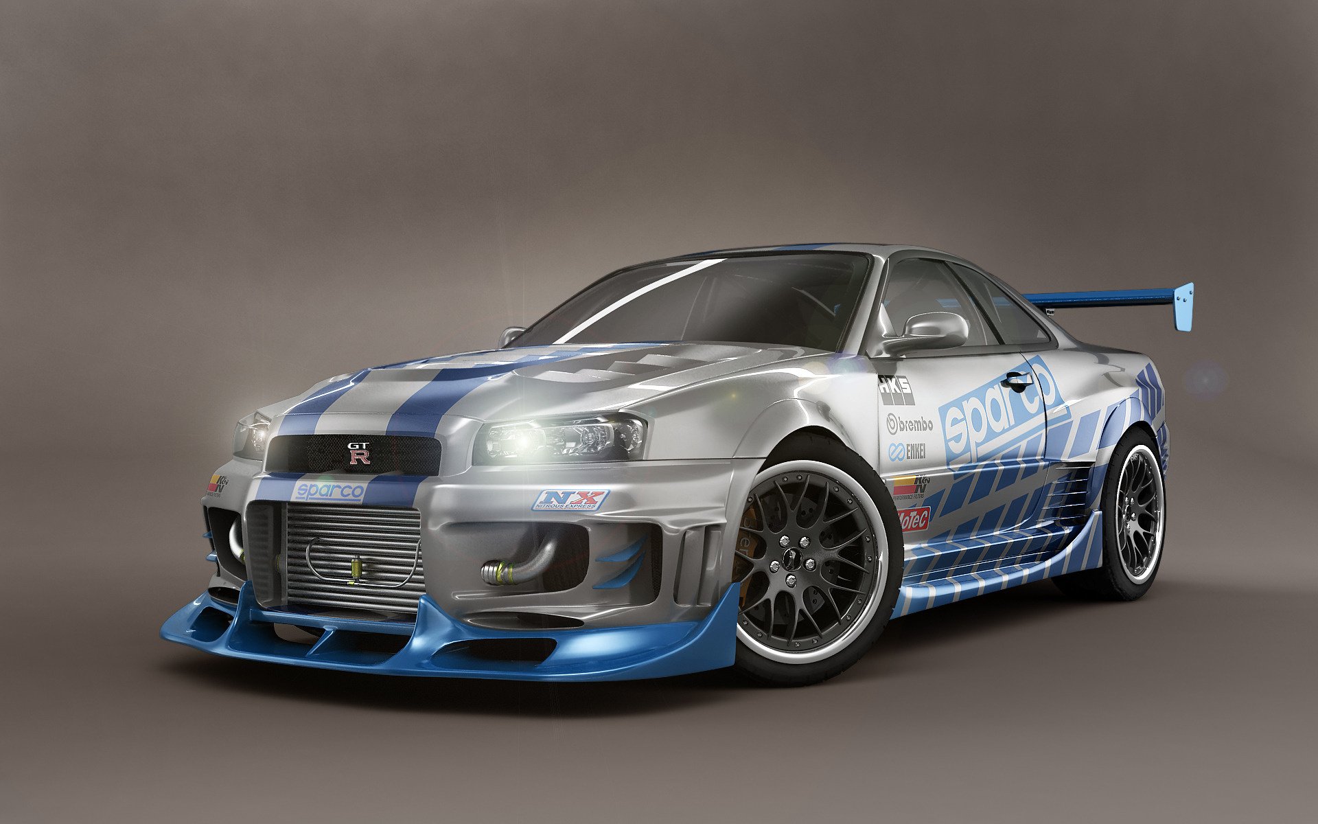 hoot nissan skyline studio auto samochód tuning wystawa styl design srebrne auto airbrush napisy światło reflektory nissan samochody transport motoryzacja