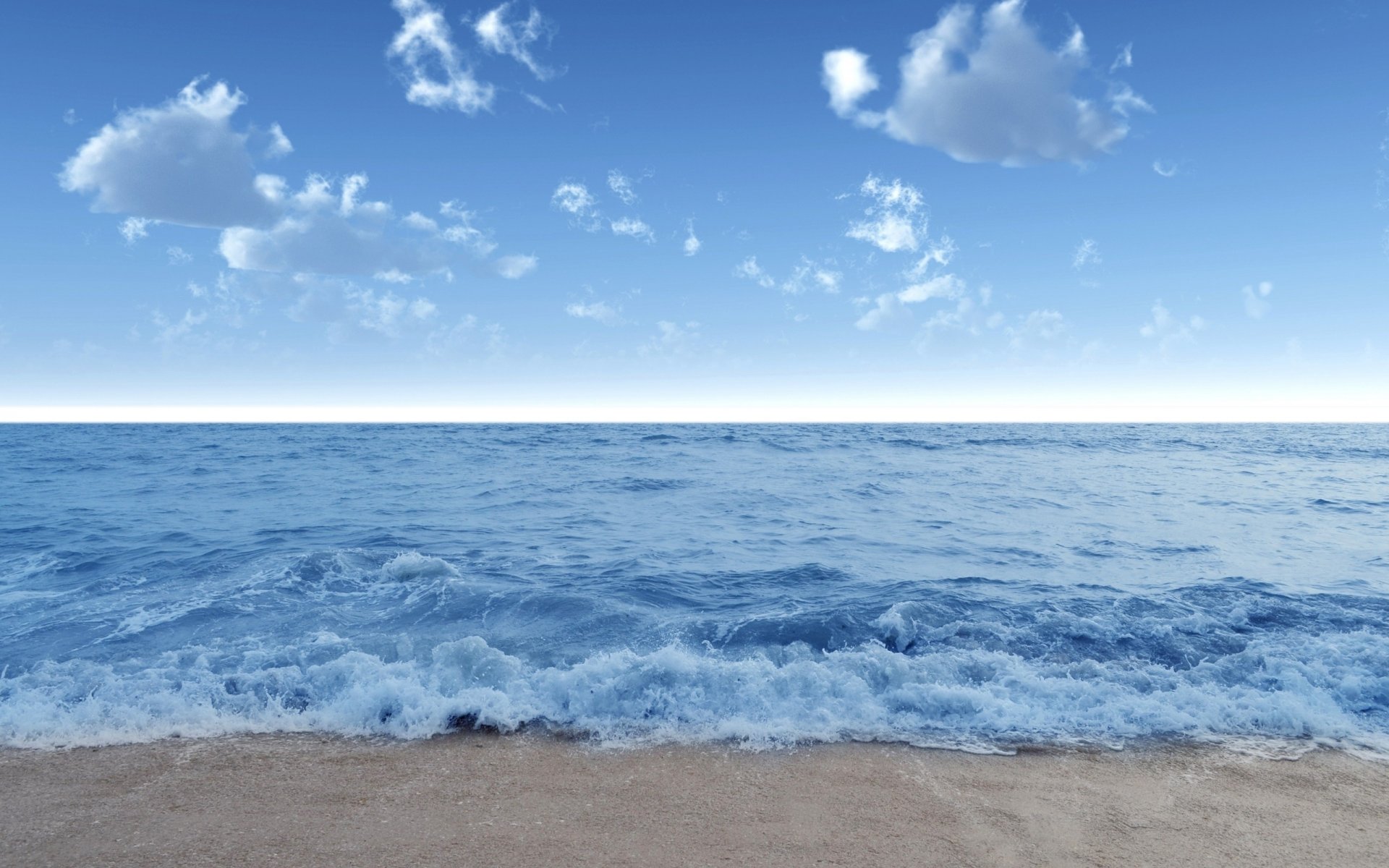 mar olas olas agua costa playa arena cielo azul nubes verano paisaje naturaleza horizonte