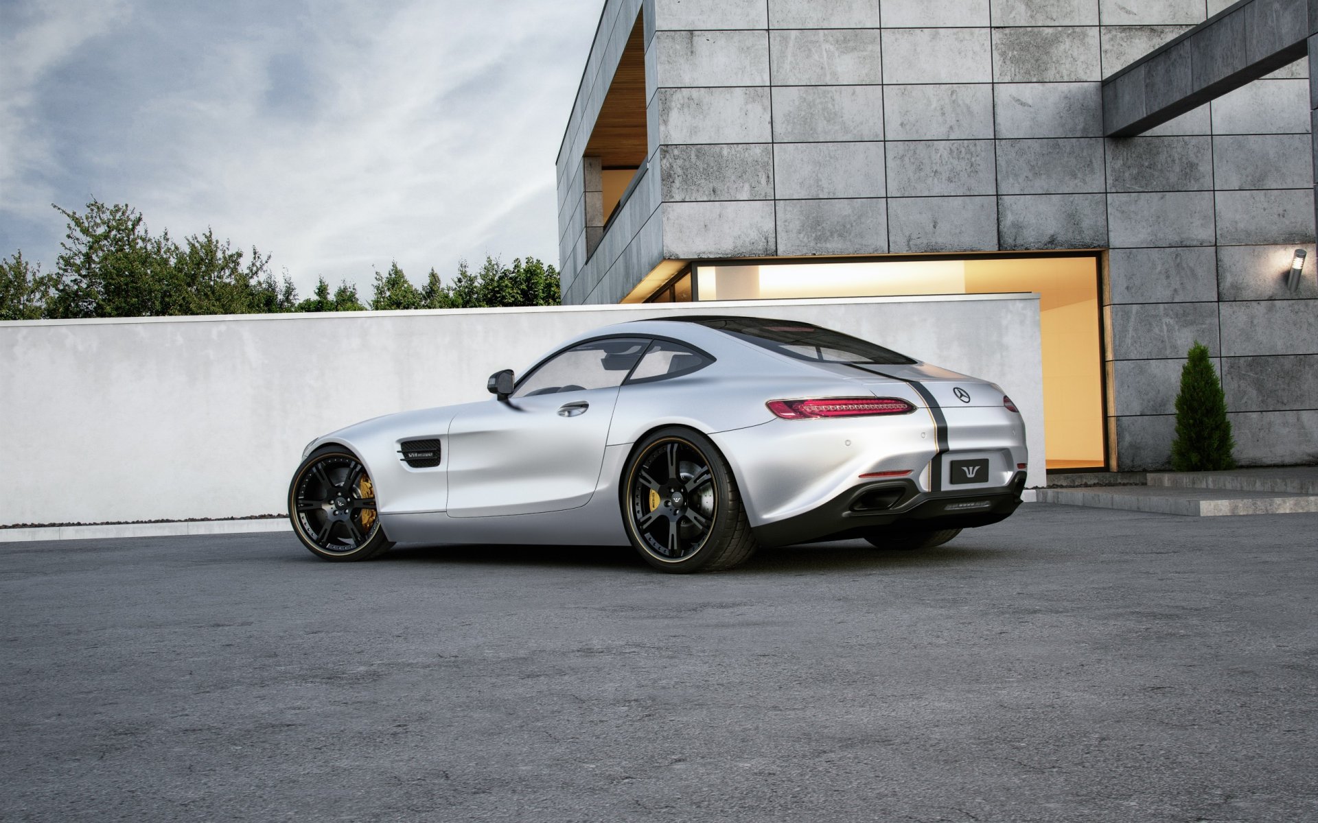 mercedes-benz amg gt tuned wheelsandmore 600hp argent arrière