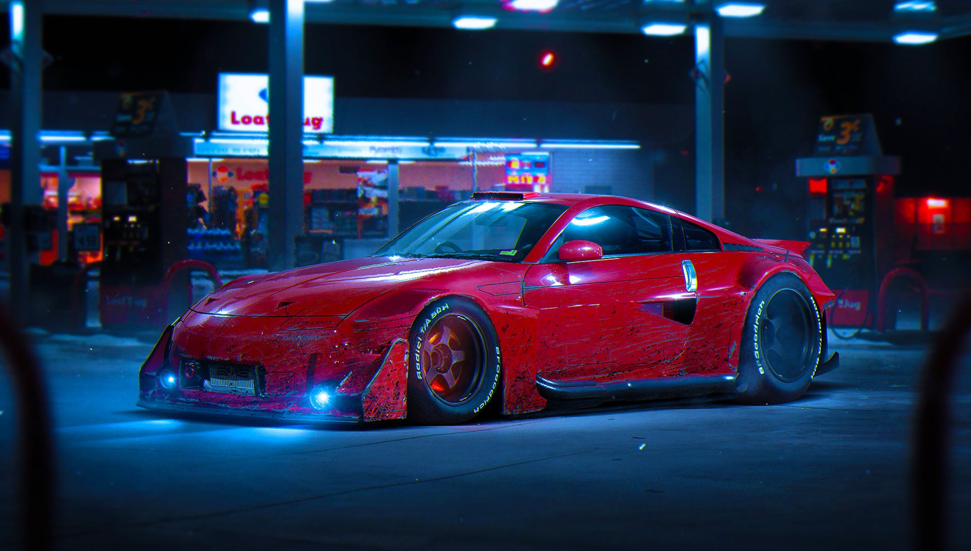 nissan 350z rouge couleur future tuning par khyzyl salem