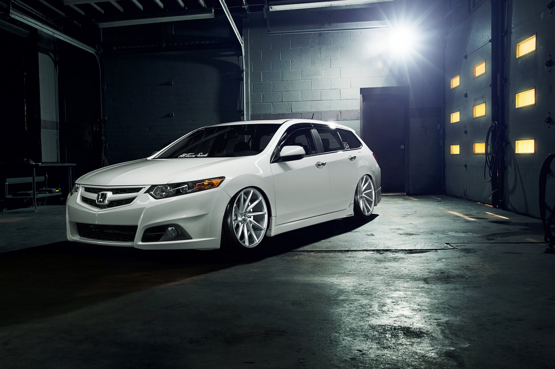 honda acura tsx wagon biały honda acura biały tuning vossen