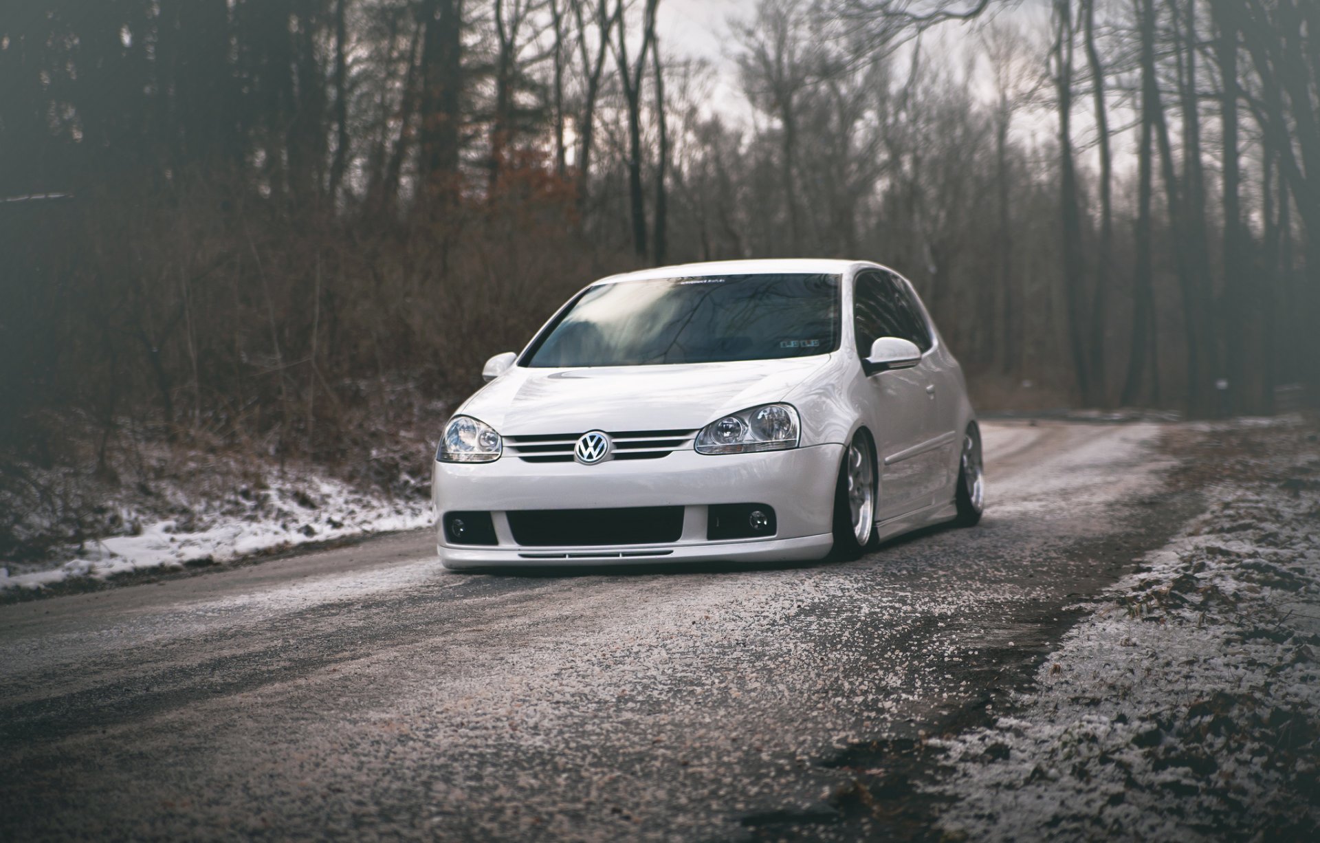 volkswagen golf gti position blanc tuning hiver