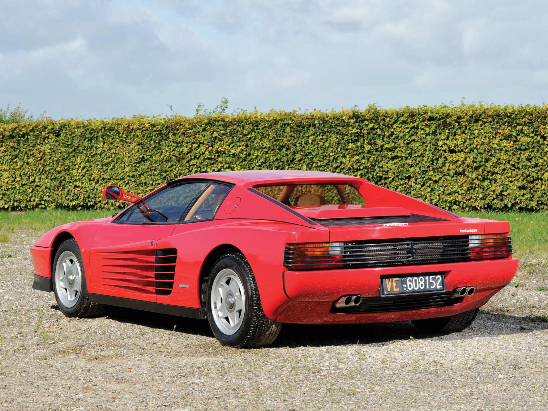 ferrari testarossa coche vista trasera