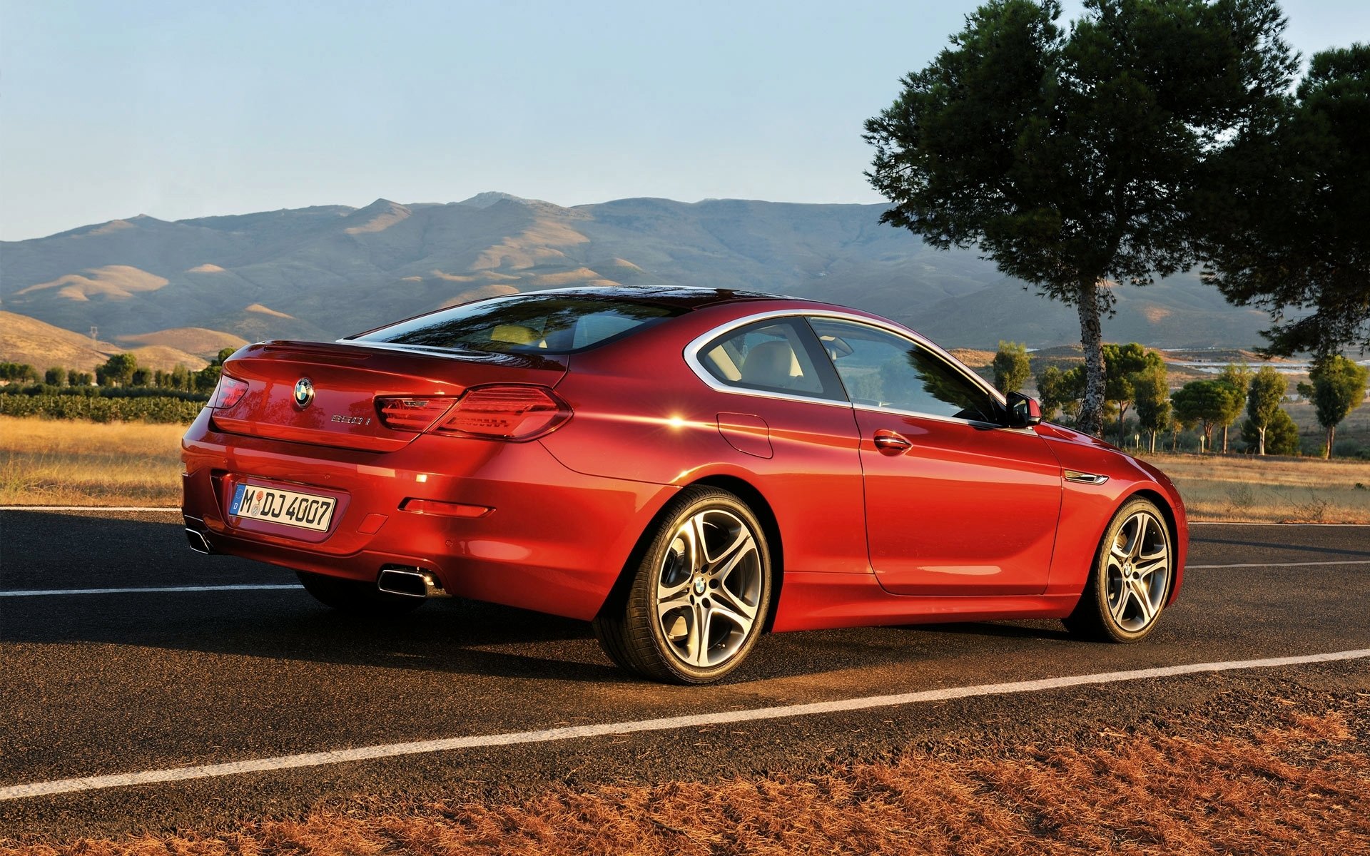 bmw serie 6 auto rosso strada coupe bmw