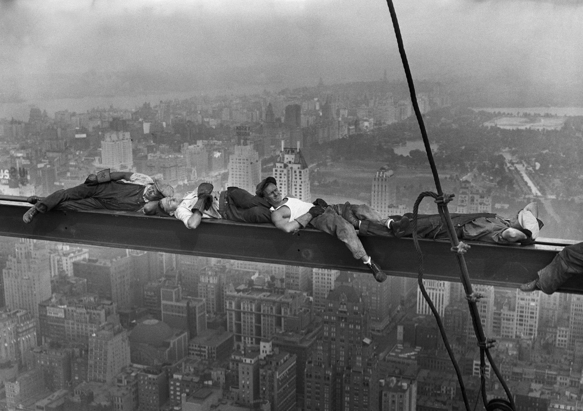 new york black and white new york worker construction site height houses citie