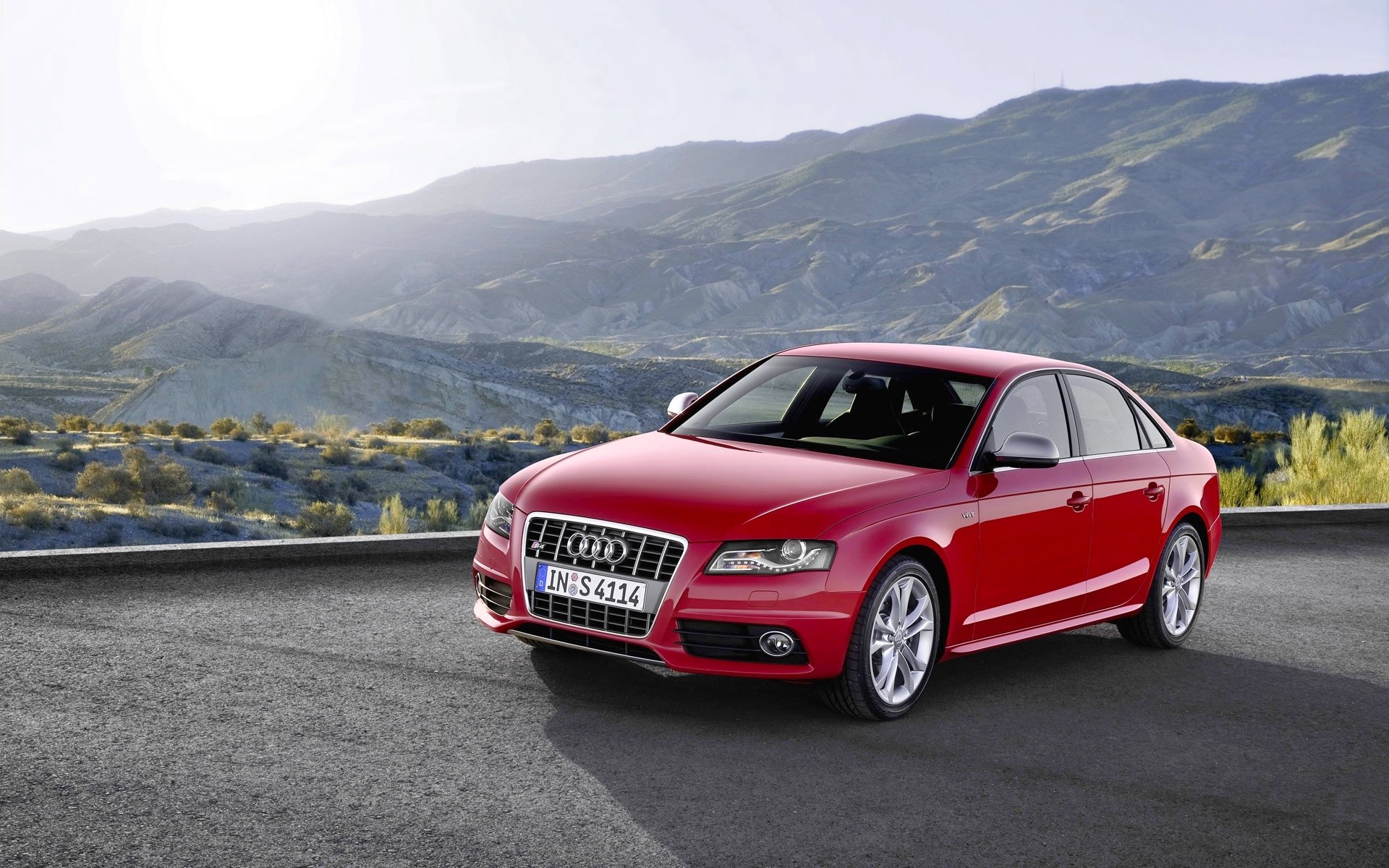 audi s4 rojo capó coche sedán audi día