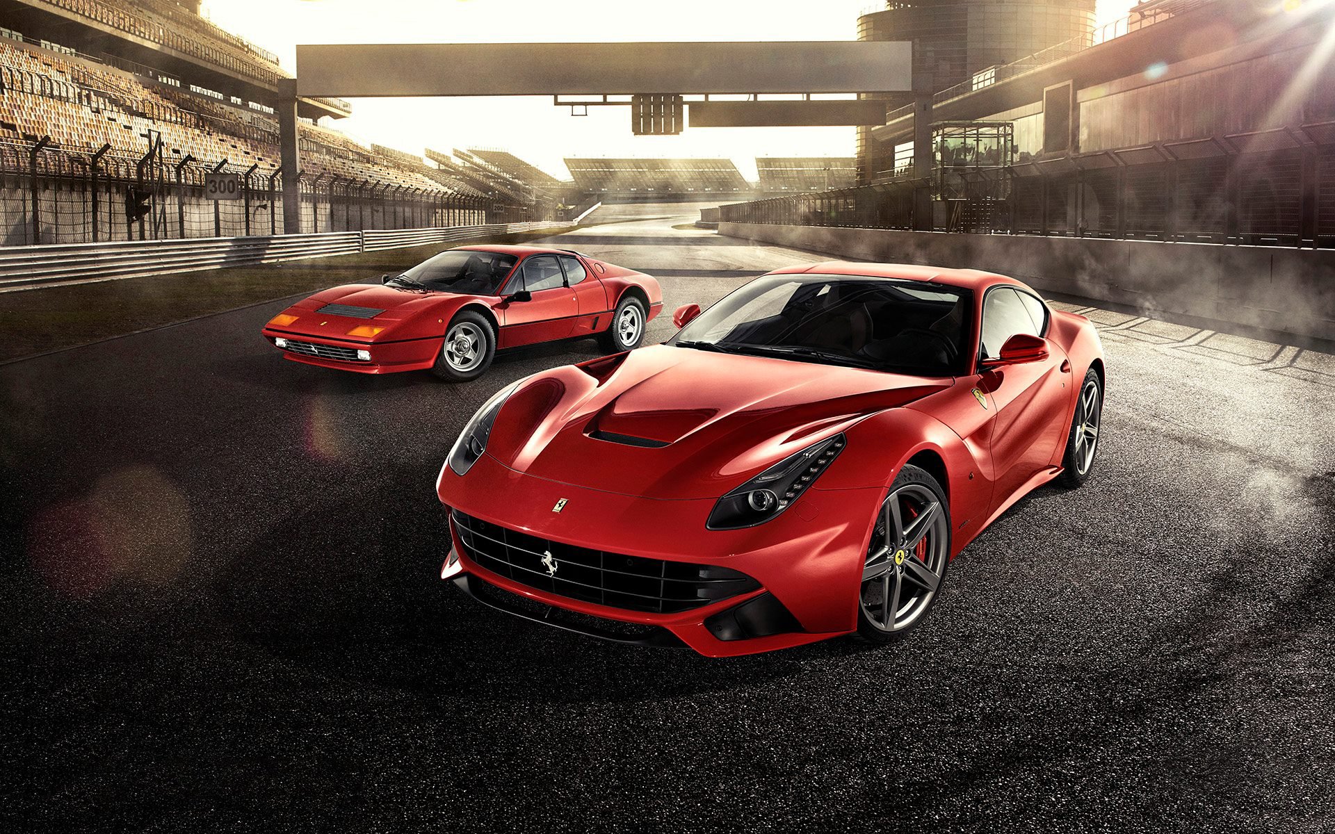 ferrari 512bb f12 berlinetta rot supersportwagen track tage sonne breite vorne