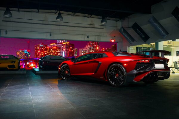 Supercar rouge avec prestige importé