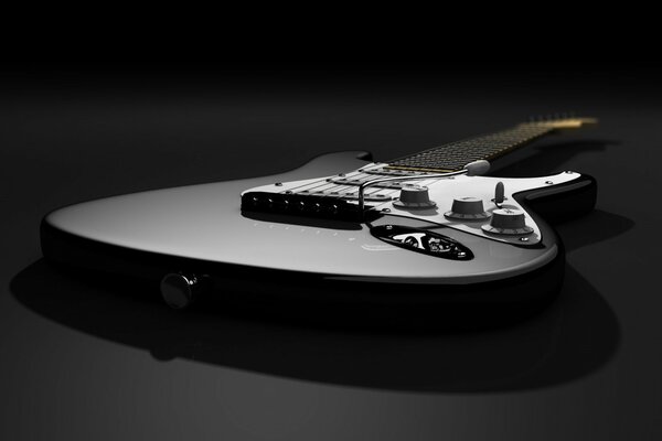 Image of musical instruments, electronic guitars