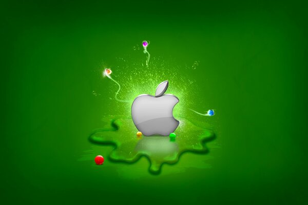 Logo apple sur fond vert