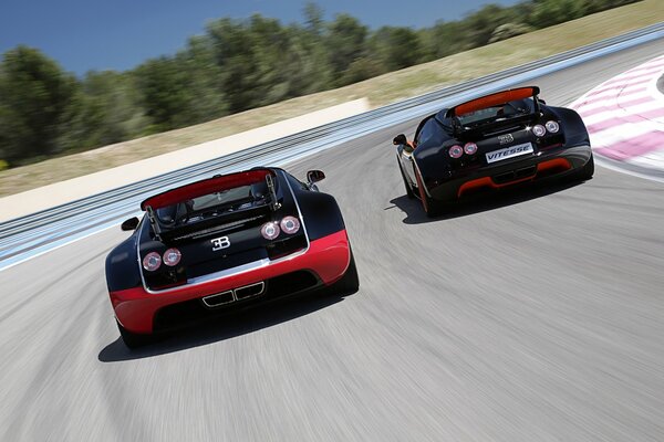 Two bugatti veyrons on a betting platform