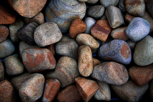 Piedras de mar. Guijarros multicolores