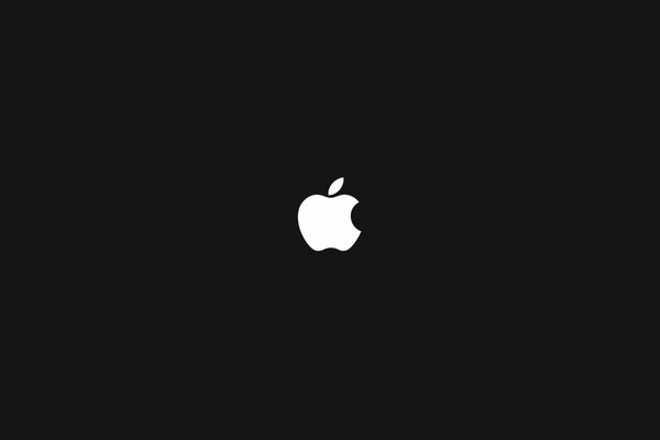 Logotipo blanco de apple sobre fondo negro